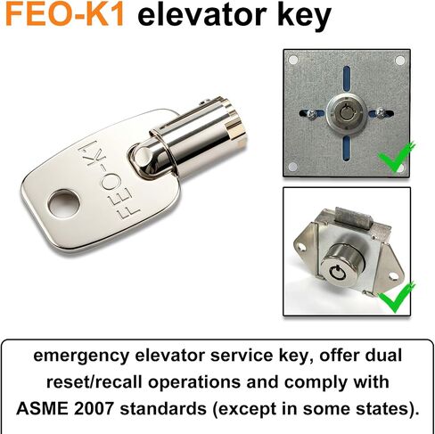 3 Pcs FEO-K1 Elevator Key K1 Service Key Recall Reset Keys,Factory Stamped Steel Keys in Kuwait
