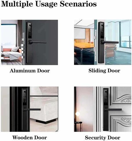 HIFAM Fingerprint Door Lock, TUYA APP Control Smart Lock Electronic Door Lock Biometric Door Handle Lock in Kuwait
