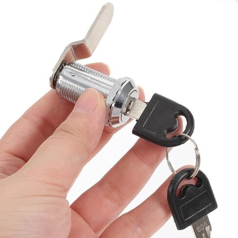16 Mm Security Cam Lock Set with 2 Keys and 2 Lock Plates for Cabinets, Drawers, Mailboxes and Doors in Kuwait