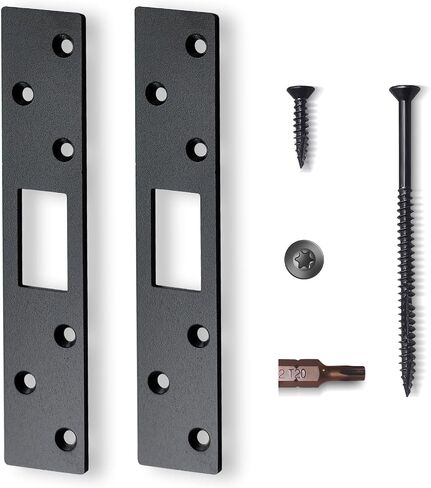 Extra Long Deadbolt Strike Plate 7", Heavy Duty Stainless Steel, Enlarged Striker Opening to Fix Door Misalignment/Won’t Latch Close/Sticking (Matte Black, 1 Pack) in Saudi Arabia
