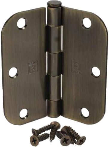 RC18423125EA58 3.5 x 3.5 in. 0.625 in. Radius Full Mortise Residential Plain Bearing Hinge Antique Brass in Kuwait