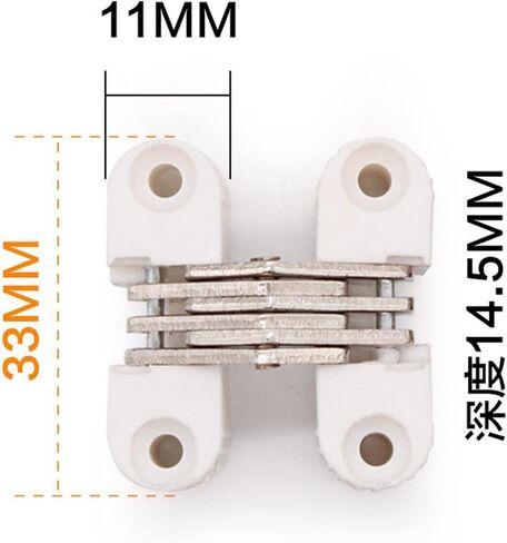 Hinges 4pcs Hidden Hinges 33x11MM Folding Plastic Invisible Barrel Cross Hinge for Door Window Dining Table Furniture Accessories (Color : White) in Kuwait
