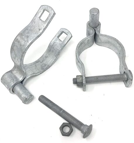 Pressed Steel Chain Link Fence Post Hinge w/Bolt - (2 Sets Pack) (2-3/8") in Kuwait