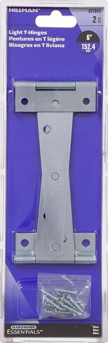 Hillman Hardware Essentials Light T-Hinge Zinc 6 Inch" 2 Pack 851943 in Kuwait