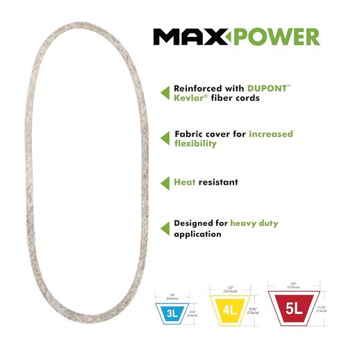 Maxpower 347574 Premium Belt Reinforced with Kevlar Fiber Cords, 5/8" x 29" in Kuwait