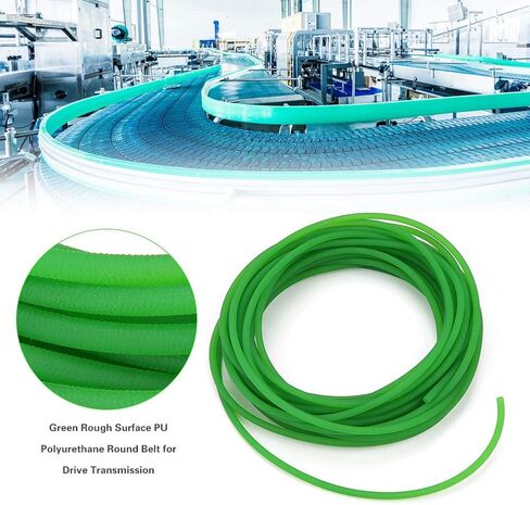 High Performance Round Belting, PU Belt Polyurethane Round Belt for Drive Green 4mm x 10m in Saudi Arabia