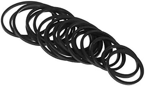 20pcs 2mm Width Square Rubber Belt 40-65mm/75-100mm/110-145mm Mix Tape Machine Belts, Black in Kuwait