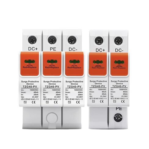 DC 500V 600V 800V 1000V 1200V 1500V 10-20kA 20-40kA House Surge Protector Protective Low-Voltage Arrester Device(3P,1000V DC 10-20kA) in Kuwait