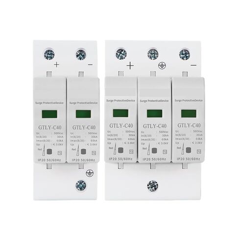 2P 3P DC SPD جهاز حماية الطفرة 500V 600V 800V 1000V 40KA 60KA الجهد حامي الطاقة الشمسية الكهروضوئية جهاز صواعق الجهد المنخفض (2P، 500V 20-40KA) in Kuwait