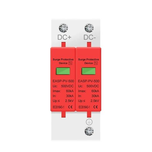 2P DC SPD جهاز حماية الطفرة 500V 800V 1000V 20KA 30KA 40KA 60KA الجهد حامي PV الضوئية مانعة الصواعق (30-60KA، DC 500V) in Kuwait