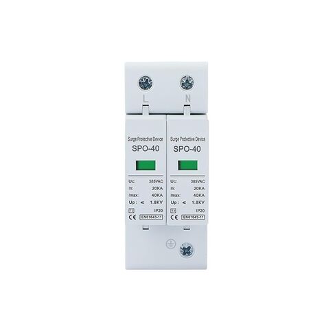 2P AC DC SPD جهاز حماية الطفرة 275 فولت 385 فولت 500 فولت 600 فولت 20KA جهاز صواعق الطاقة الشمسية الكهروضوئية مانعة الصواعق (2P ، 500vdc) in Kuwait