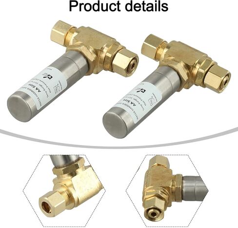 3/8 Inch Water Hammer Arrestor 2 Pack, C46500 Brass Construction, UPC NSF Certified, 250 PSI, 3/8 OD Comp x 3/8 Female Comp, Horizontal Vertical Installation, for Plumbing Pipe Noise Reduction in Saudi Arabia