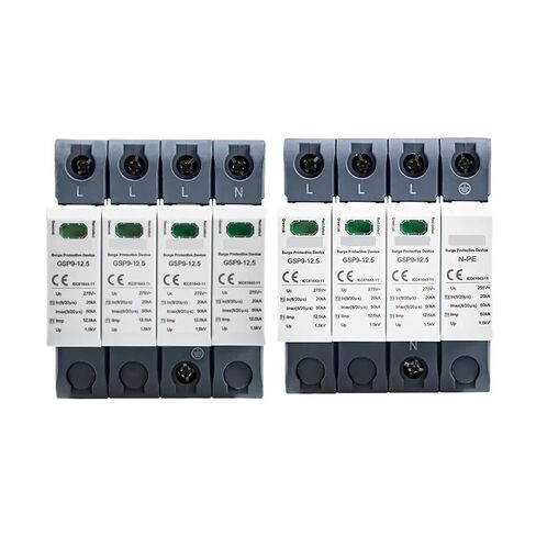 GSP9 12.5KA T1+T2 SPD 4P 3P+NPE Surge Protector 275VAC Limp:7/12.5KA House Lightning Surge Arrester Device(3P NPE 12.5KA 275VAC) in Kuwait
