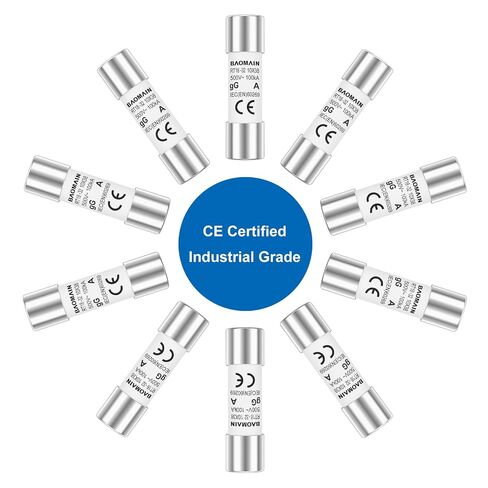 Baomain 10-Pack 5A Fuse Link، RT18-32 (RO15 RT14 RT19)، أنبوب سيراميك أسطواني 10 × 38 مم 500 فولت in Kuwait