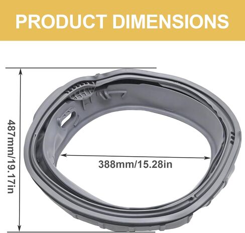 Hoypeyfiy DC64-03788A سدادة حذاء باب الغسالة، استبدال حشية باب الغسالة الأمامية لهاتف Samsung WF45T6000AW/A5 WF45R6300AW/US WF45R6100AW/US WF45B6300AW، استبدل AP6884238 PS12720638 in Kuwait