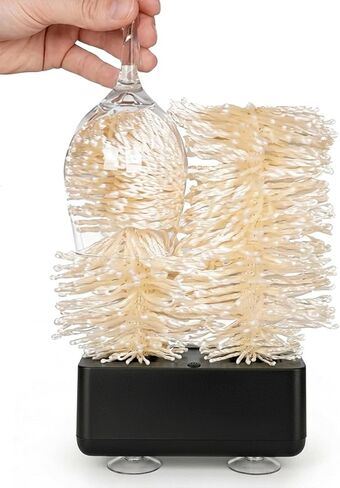 Wine Glass Cleaner Polisher Washer Machine for Home kitchen Sink with Eco-Friendly Brush Head Quick Polish&Clean Beer Whiskey Highball Glassware polishing kit 600 RPM in Kuwait