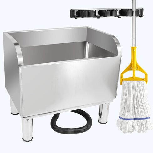 23 4/6in Stainless Steel Floor Mop Sink with Detachable Mop, Suitable for Laundry Rooms, Restaurants, Garages, Balconies, and Other Commercial Settings (23.6"L x 16.1"W x 21.6"H) in Kuwait