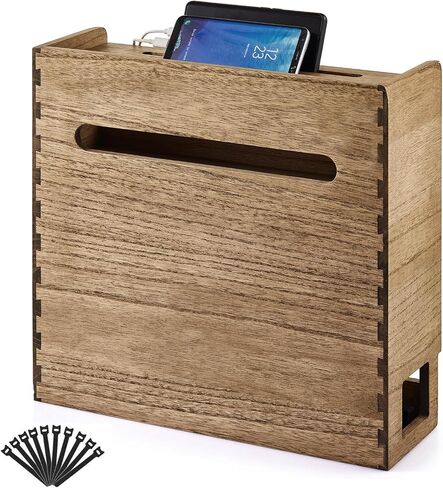 KIRIGEN Wireless Router Storage Box Multi Layer Router Organizer Shelf Box Wood Power Cable Management and Organizing Rack Box for Office and Home Natural (LYQ-NA) in Kuwait