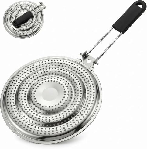 8.25 inch Kitchen Heat Diffuser Reducer Flame Guard Plate With Removable Handle, Stainless Steel, Distributes Heat. in Kuwait