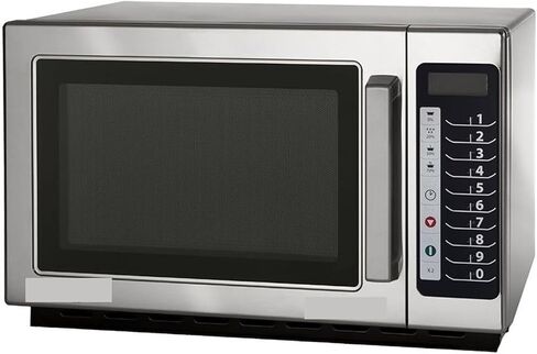 1000W Stackable Commercial Microwave, 1.2 Cu. Ft, Stainless Steel, Push Button, 22'W X 19'D X 13-7/8'H, 120V, NSF Certified in Kuwait