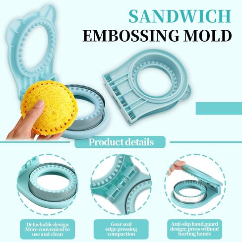 Round Sandwich Cutter and Sealer,Crustless Lunch Maker for kids Sandwich Press uncrustable sandwich maker for Breakfast Lunch in Kuwait
