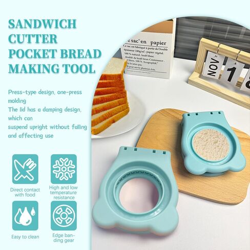 Round Sandwich Cutter and Sealer,Crustless Lunch Maker for kids Sandwich Press uncrustable sandwich maker for Breakfast Lunch in Kuwait