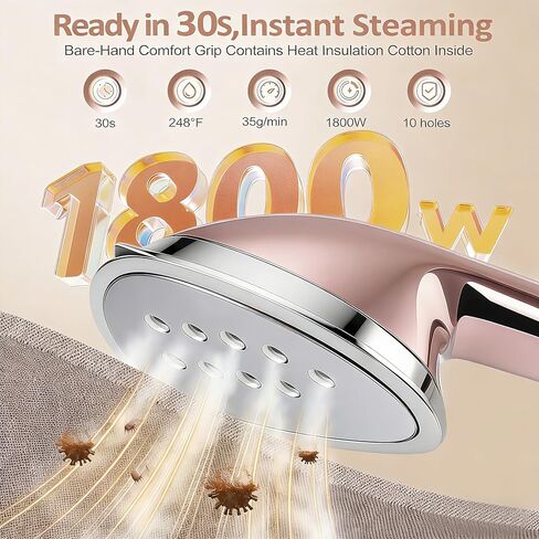 HAPAIS Steamer for Clothes,1800W Standing Garment Steamer with 30s Fast Heat,2L Tank for 1 Hour,Professional Clothes Steamers for 10 Fabric Modes,2-in-1 Flat & Hanging Ironing in Kuwait