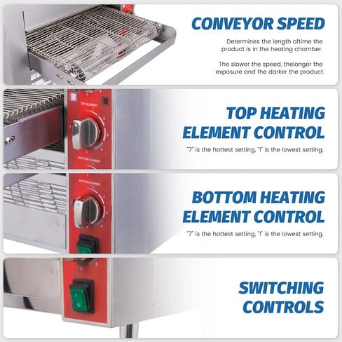 14″ Commercial Conveyor Pizza Oven, 3500W 208V Countertop Electric Oven with 14-Inch Belt, 6-20P Plug, for Fast Baking (60Hz) in Kuwait
