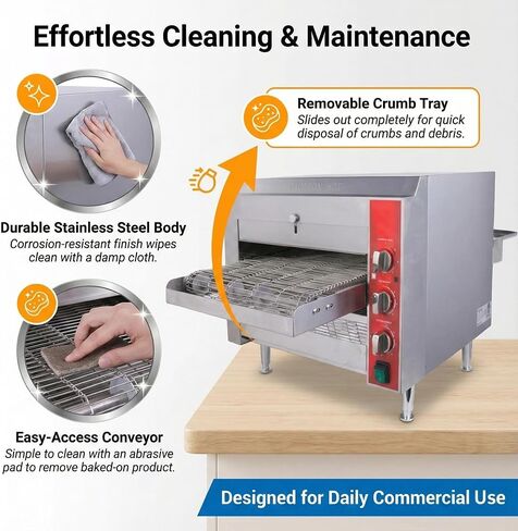 14″ Commercial Conveyor Pizza Oven, 3500W 208V Countertop Electric Oven with 14-Inch Belt, 6-20P Plug, for Fast Baking (60Hz) in Kuwait