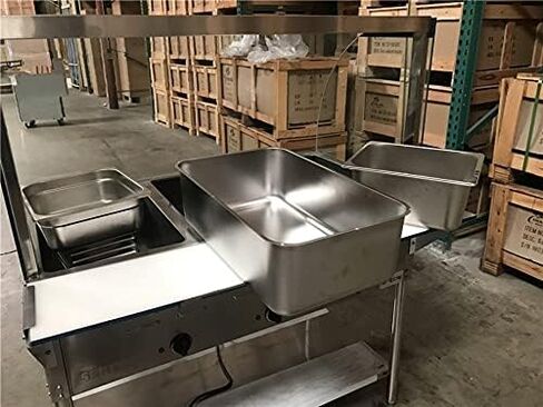 Commercial 5-Pan Open Well Electric Steam Table, Stainless Steel, 71x30x34 Inch, 3750W, with Undershelf and Cutting Board N5 ETL in Kuwait