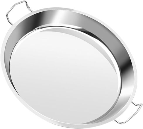 Angoily Stainless Steel Cold Noodle Plate with Simple Shape and Flat Bottom, Multi-purpose round Food Steaming Plate for Home and Bar Use, Easy to Store and Stable Display in Kuwait