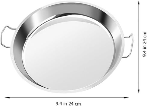 Angoily Stainless Steel Cold Noodle Plate with Simple Shape and Flat Bottom, Multi-purpose round Food Steaming Plate for Home and Bar Use, Easy to Store and Stable Display in Kuwait