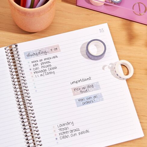Erin Condren Washi Tape 4-Pack - Rainbow Apples - Decorative and Stylish Adhesive Tape for Organizing Notebooks. Highlighting Important Tasks & Deadlines. Four 16 ft Rolls per Pack in Kuwait