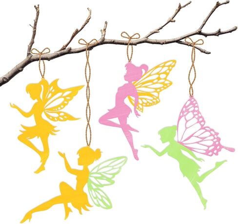 12-Pack Pre-Packaged Fairy Party Favors, Wooden Fairy Cutouts with Hanging Hole & Painting Kits for Girls, Magical DIY Crafts and Enchanted Party Decorations & Thank You Gifts for Guests in Kuwait