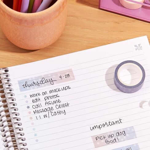 Erin Condren Washi Tape 4-Pack - Rainbow Apples - Decorative and Stylish Adhesive Tape for Organizing Notebooks. Highlighting Important Tasks & Deadlines. Four 16 ft Rolls per Pack in Kuwait