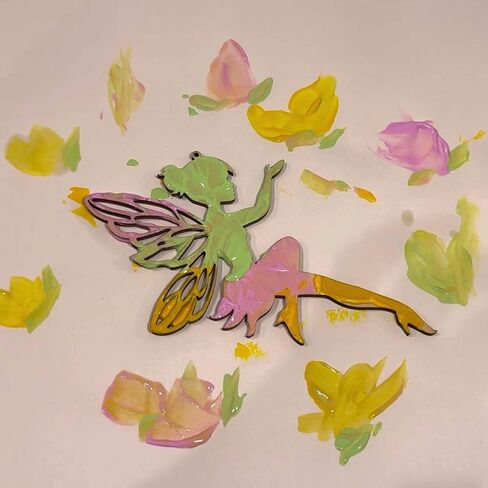 12-Pack Pre-Packaged Fairy Party Favors, Wooden Fairy Cutouts with Hanging Hole & Painting Kits for Girls, Magical DIY Crafts and Enchanted Party Decorations & Thank You Gifts for Guests in Kuwait
