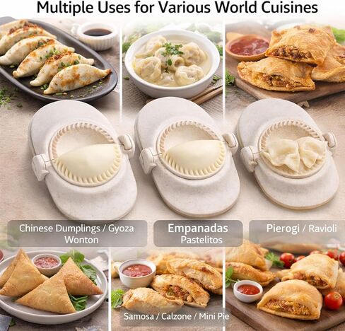 Dumpling Maker Set with Dough Cutter, Easy One-Press Dumpling & Pastry Press Mold for Home Cooking, No Leaking, Secure Seal, 3 Sizes (4", 3", 2.6") in Kuwait