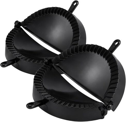 2-Pack Empanada Maker Press Set, 7 Inch Dumpling Mold for Hand Pies, Turnovers and Pastries, Black Durable Plastic in Kuwait