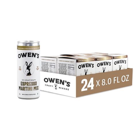 Owen's Premium Non-Alcoholic Sparkling Cocktail and Mocktail Mixer, Drink Mixer for Cocktails, Mocktails, and Party Beverage, 24 Pack of 8.2 fl oz Cans (Ginger Beer) in Kuwait