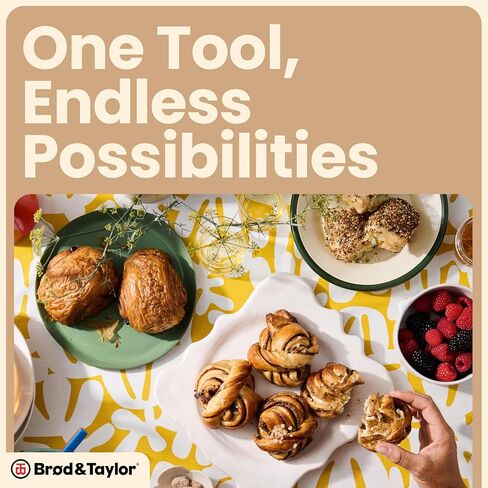 قطاعة العجين على سطح المنضدة من Brod & Taylor (مع حقيبة حمل)، تشغيل يدوي، سمك قابل للتعديل 0-26 مم لتصفيح أسرع وأكثر اتساقًا in Kuwait