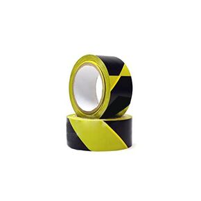 ASA Vinyl Floor Marking, Safety Marking, Gym, Court Floor, Light Traffic Floor, Social Distancing, Marking Tape, 2" (48mm) x 36 Yards (108"), 5 Mil, PVC, Black & Yellow Stripe, (1 Roll) in Kuwait