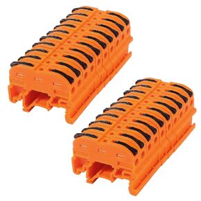 20pcs DIN Rail Terminal Blocks, Compact Wire Conductor Wiring Connectors for 24-12 AWG (Orange) in Kuwait