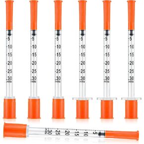 100 Pack 0.3ml/cc 30G 5/16" (8mm) Lab Liquid Measurement, Bold Markings for Accurate Dosing, Lab Supplies, Individually Packaging in Kuwait