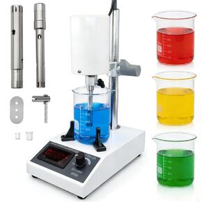 High Speed Homogenizer, Lab Mixer (2000-20000 RPM), Emulsification & Homogenizing Machine, 20-1200ml Capacity, Max Viscosity 5000mpas, Includes 2 Work Heads for Cosmetics & Food in Saudi Arabia