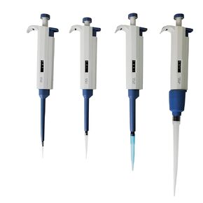 Starter Set of 4 Variable Volume Single Channel Pipettes, Adjustable Pipettors, 0.5-10, 10-100, 100-1000, 1000-5000 microliter in Kuwait