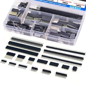 138PCS 2.54mm Male and Female Pin Headers Connector Assortment Kit 3/6/8/10/40Pin Single/Double Row Stackable Shield and Breakaway PCB Breadboard Pin Header for Arduino Prototype Shield in Kuwait