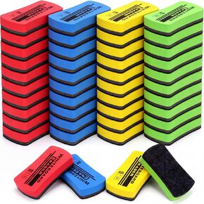 Outus 30 Pcs 4 Colors White Board Erasers Bulk Magnetic Dry Erase Erasers Assorted Color Dry Eraser Magnetic Dry Erase Board Erasers for Students Teachers School Classroom Office Home (Large) in Saudi Arabia