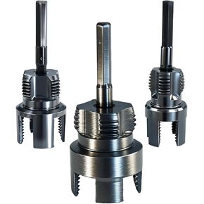 3pcs Pvc Pipe Threader,Dual-Function Internal & External Pipe Threading Tool, High-Quality Thread Cutter For 1/2"&3/4"&1" Plastic Pipes, Drill Compatible Threader For Plumbing Repairs (Black) in Kuwait