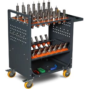 CAT50/CAT40 Grey CNC Tool Storage Cart Movable Wheeled CNC Tool Manager Machining Center Service Cart in Kuwait