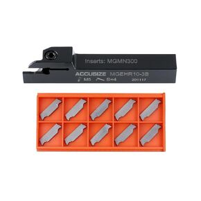 Accusize Industrial Tools 3/4" x 3/4" Cut-Off Holder, Parting Tool, Mgehr12-3b of 2387-2006 with 10 Carbide Inserts for Cutting Aluminum in Saudi Arabia